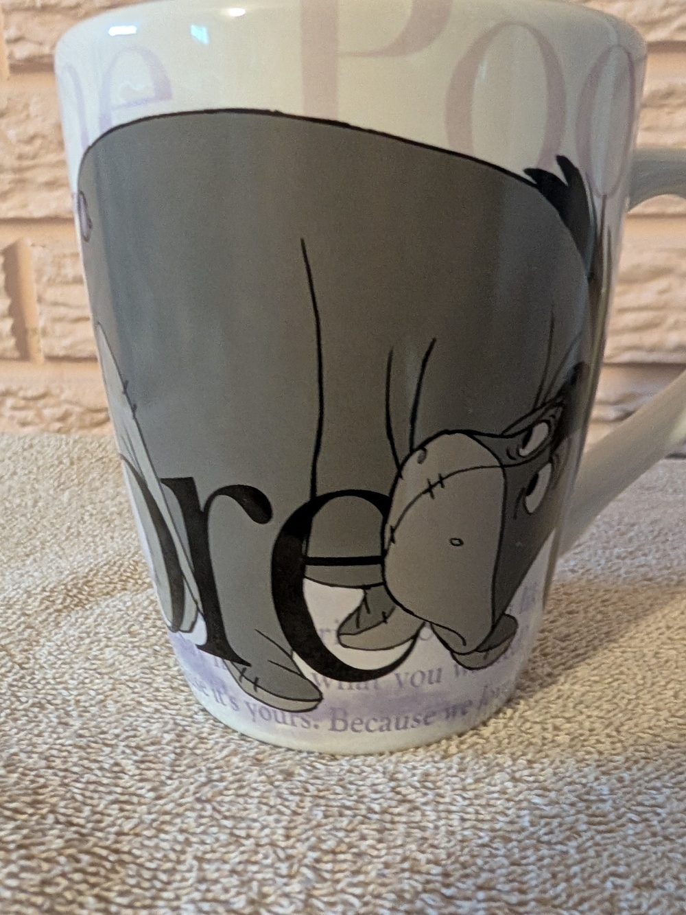 Disney Eeyore Gray and White Character Mug